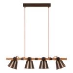 Hanglamp Talle ijzer/deels massief rubberboomhout - 4 lichtbronnen