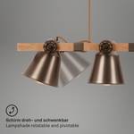 Hanglamp Talle ijzer/deels massief rubberboomhout - 4 lichtbronnen