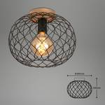 Plafondlamp Winki ijzer/deels massief rubberboomhout - 1 lichtbron