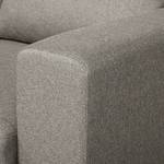 Ecksofa Summer Microfaser - Webstoff Mavie: Granit - Longchair davorstehend links - Ohne Schlaffunktion