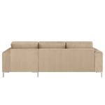 Ecksofa Summer Samt - Samt Vaia: Beige - Longchair davorstehend rechts - Ohne Schlaffunktion