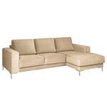 Ecksofa Summer Samt - Samt Vaia: Beige - Longchair davorstehend rechts - Ohne Schlaffunktion