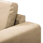 Zithoek Summer fluweel - Velours Vaia: Beige - Longchair vooraanzicht rechts/Ottomaan links