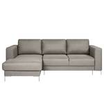 Ecksofa Summer Microfaser - Webstoff Mavie: Granit - Longchair davorstehend links - Mit Schlaffunktion