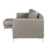 Ecksofa Summer Microfaser - Webstoff Mavie: Granit - Longchair davorstehend links - Mit Schlaffunktion