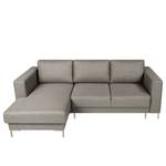 Ecksofa Summer Microfaser - Webstoff Mavie: Granit - Longchair davorstehend links - Mit Schlaffunktion