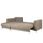 Ecksofa Summer Microfaser - Webstoff Mavie: Taupe - Longchair davorstehend links - Mit Schlaffunktion