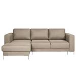 Ecksofa Summer Microfaser - Webstoff Mavie: Taupe - Longchair davorstehend links - Mit Schlaffunktion