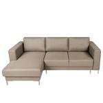 Ecksofa Summer Microfaser - Webstoff Mavie: Taupe - Longchair davorstehend links - Mit Schlaffunktion