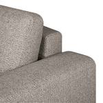 Ecksofa Summer Strukturstoff - Recycelter Strukturstoff Gesa: Grau - Longchair davorstehend links - Mit Schlaffunktion