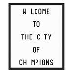 Bild City of champions Buche massiv / Plexiglas - 53 x 63 cm