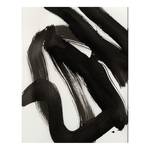 Afbeelding Abstract black brush stroke alu-dibond/plexiglas - 70 x 90 cm