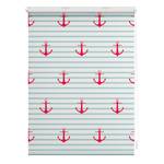 Klemfix rolgordijn Anker polyester - turquoise/rood - 45 x 150 cm