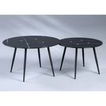Tavolino da salotto Medo I Vetro / Metallo - Effetto marmo nero / Nero