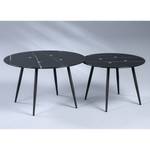 Tavolino da salotto Medo II Vetro / Metallo - Effetto marmo nero / Nero