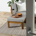 Tabouret lounge LEXI Tissu / Acacia massif - Taupe / Marron - Gris lumineux