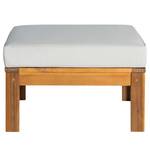 Tabouret lounge LEXI Tissu / Acacia massif - Taupe / Marron - Gris lumineux