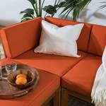 Loungehocker LEXI Webstoff / Akazie massiv - Terracotta