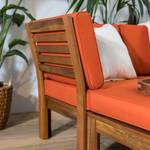 Loungehocker LEXI Webstoff / Akazie massiv - Terracotta