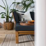 Loungehocker LEXI geweven stof/massief acaciahout - basaltkleurig/bruin - Basalt