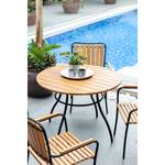 Table de jardin Beeley III Acier / Acacia massif - Marron / Noir