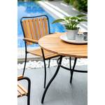 Table de jardin Beeley III Acier / Acacia massif - Marron / Noir