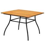 Table de jardin Beeley Acier / Acacia massif - Marron / Noir - Largeur : 100 cm