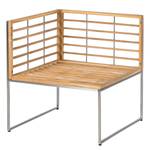 Eckmodul Cipressa Teak & Edelstahl Webstoff / Teak massiv - Grau / Braun