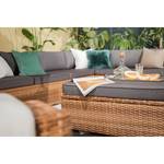 Loungesofa Chavara I Polyrattan / Webstoff - Braun / Anthrazit