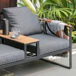 Loungebank Coari II staal/polyester - zwart/grijs
