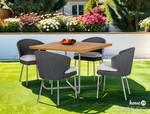 Set di 2 sedie da giardino Desha Poliestere / Acciaio inox - Nero / Grigio