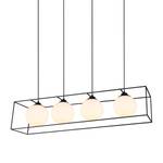 Hanglamp Gabbia opaalglas/staal - Aantal lichtbronnen: 4