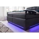 Lit boxspring Texas II Noir - Textile - 182 x 131 x 232 cm