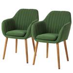 Chaises à accoudoirs Tilanda I Vert / Chêne - Lot de 2