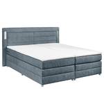 Lit boxspring Oklahoma Bleu - Bois manufacturé - Textile - 201 x 114 x 210 cm