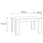 Tavolo da pranzo Timber Bianco / Effetto quercia di Sonoma - Larghezza: 140 cm