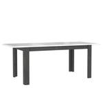 Eettafel Wilander (met uitschuiffunctie) - Concrete look/Wit - Breedte: 160 cm