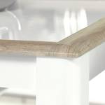 Table Wilander (extensible) - Imitation Grevillea / Blanc brillant - Largeur : 160 cm