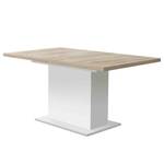 Eettafel Shima (met uitschuiffunctie) zilvereikenhouten look/wit