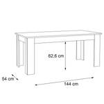 Eettafel Timber Wit/Concrete look - Breedte: 180 cm