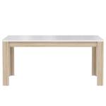 Table Toscana (extensible) - Blanc brillant / Imitation chêne de Sonoma