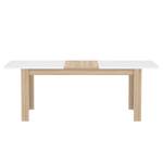 Table Toscana (extensible) - Blanc brillant / Imitation chêne de Sonoma