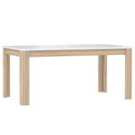 Table Toscana (extensible) - Blanc brillant / Imitation chêne de Sonoma