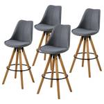 Chaise de bar ALEDAS Tissu Cors: Gris foncé - Lot de 4