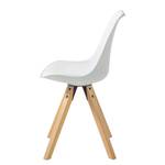 Chaise ALEDAS Blanc - Marron - Lot de 4