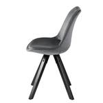 Chaises capitonnées Aledas IV Gris foncé - Noir - Lot de 4