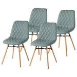 Chaises capitonnées Farelas Tissu Cors: Gris menthe - Lot de 4