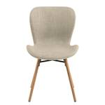 Chaises capitonnées Livaras Tissu Radis: Crème - Lot de 4