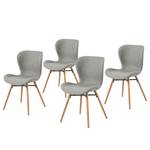 Chaises capitonnées Livaras Tissu Radis: Gris clair - Lot de 4