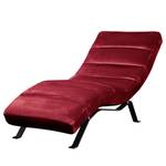 Ligfauteuil Kasson fluweel - Velours Onoli: Bordeaux - Zwart